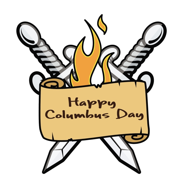快乐的哥伦布日的旗帜