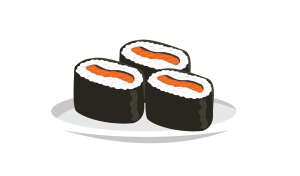 美味的小吃寿司插画
