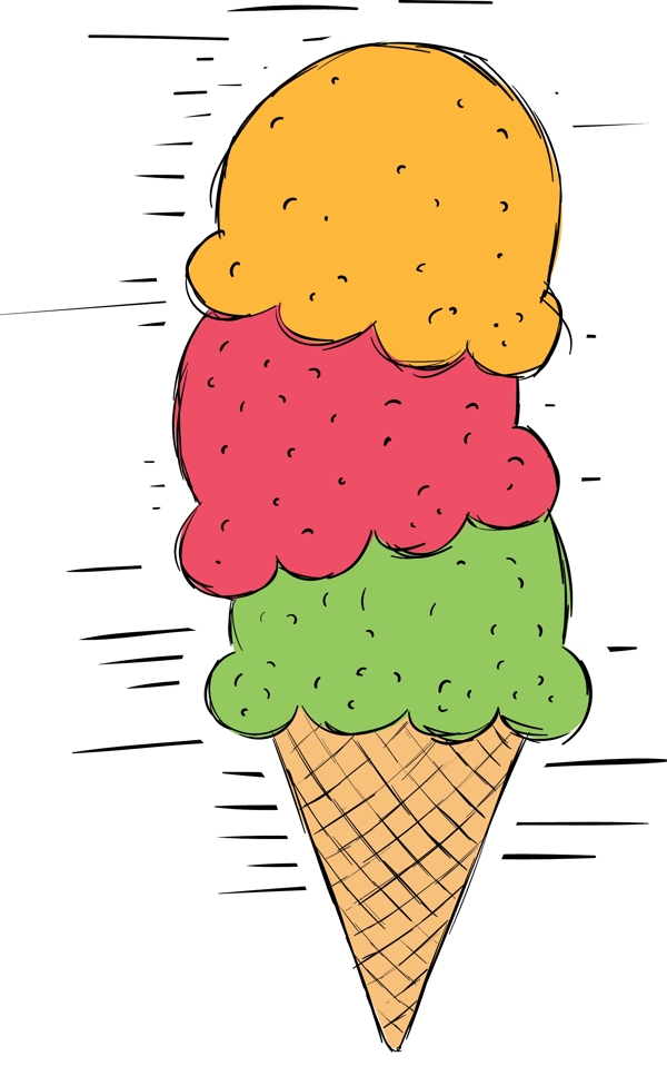 卡通手绘冰淇淋矢量素材