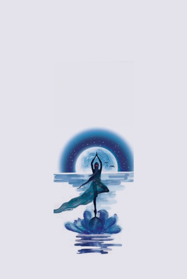 彩绘瑜珈广告背景素材