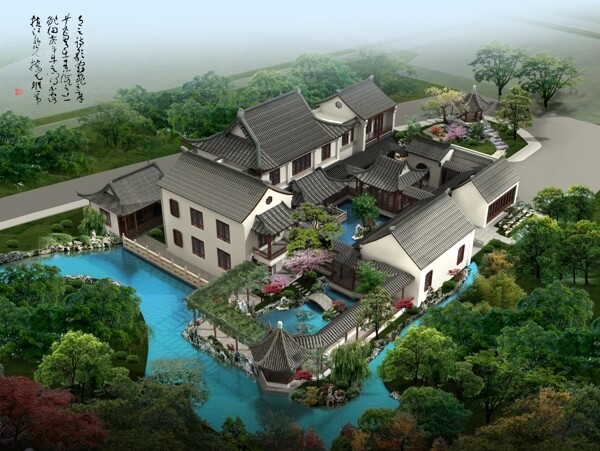 古建景觀效果圖圖片