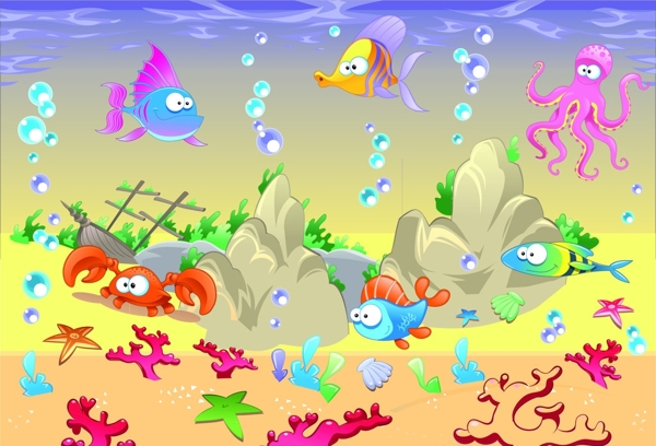 卡通海洋动物图片