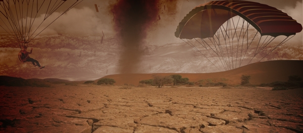 游戏沙漠自然灾害Banner背景