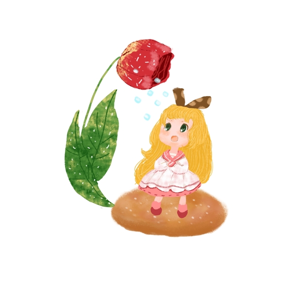 白露女孩插畫可商用元素