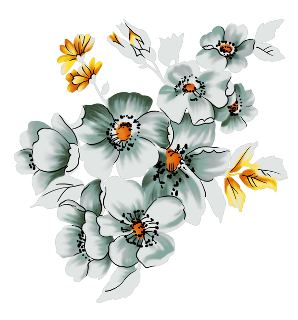 花草插圖花紋圖案0276