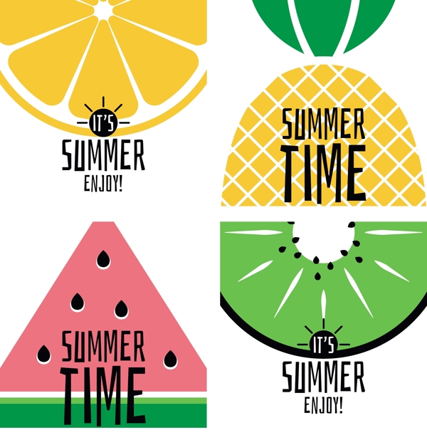 各种水果图案夏季背景