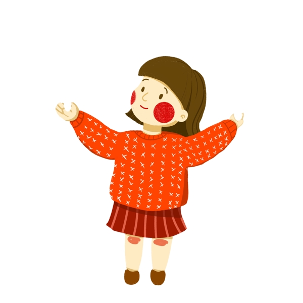 卡通小女孩圖案元素設計
