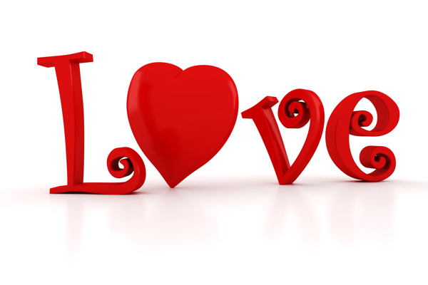 紅色卡通love