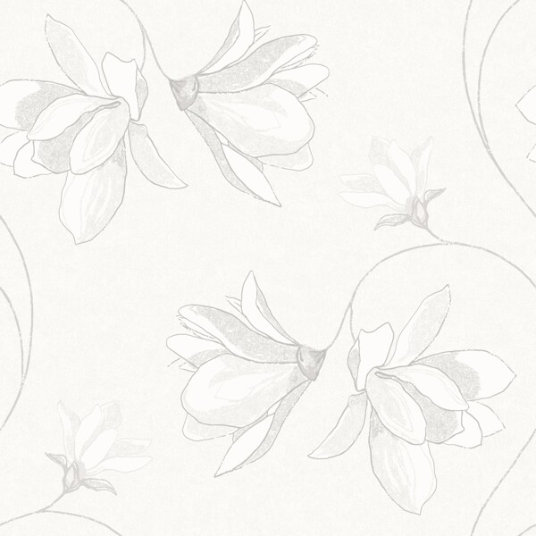 清新素雅铅笔画花朵壁纸图案
