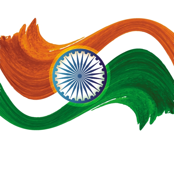 水彩印度国旗设计