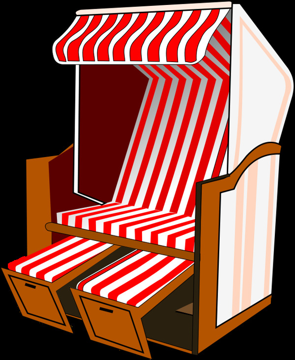 红色的沙滩椅