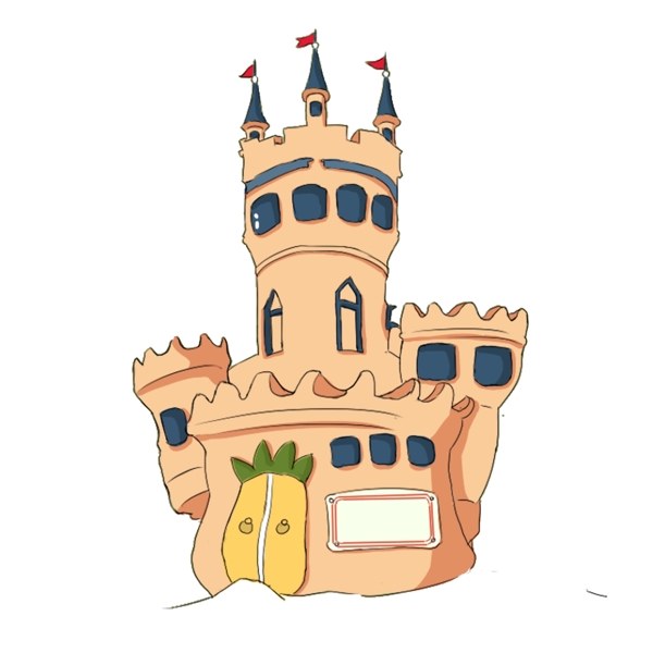 手绘卡通童话城堡