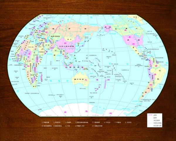 木纹装饰世界地图