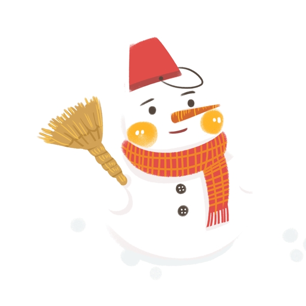 冬天卡通可爱微笑的雪人