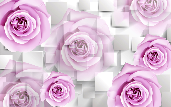 粉玫瑰室内瓷砖背景墙