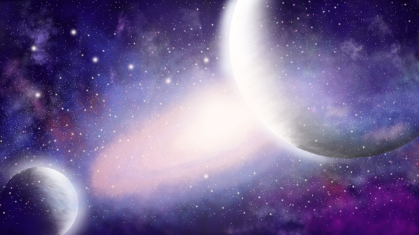 星空的魅力极致银河太空探索手绘插画海报