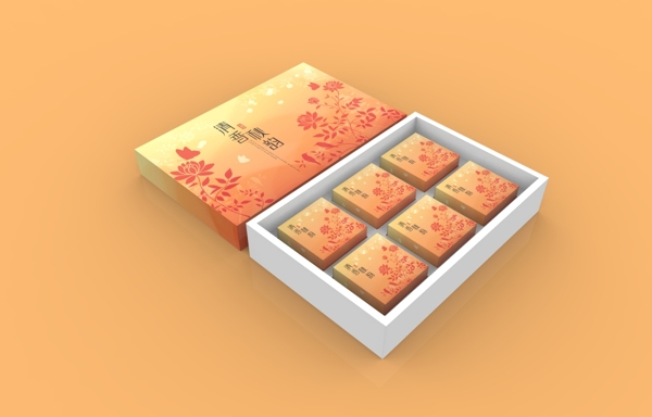 月饼盒清香秋韵橙黄
