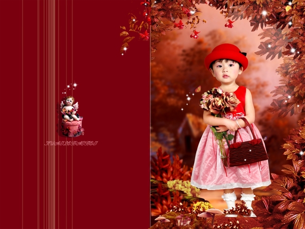 美丽童话小红帽儿童模板影楼魔法书DVD50