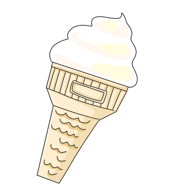 奶油冰淇淋装饰插画
