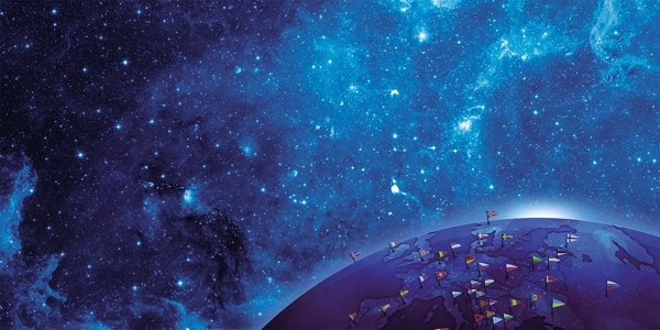 水彩漸變宇宙星空