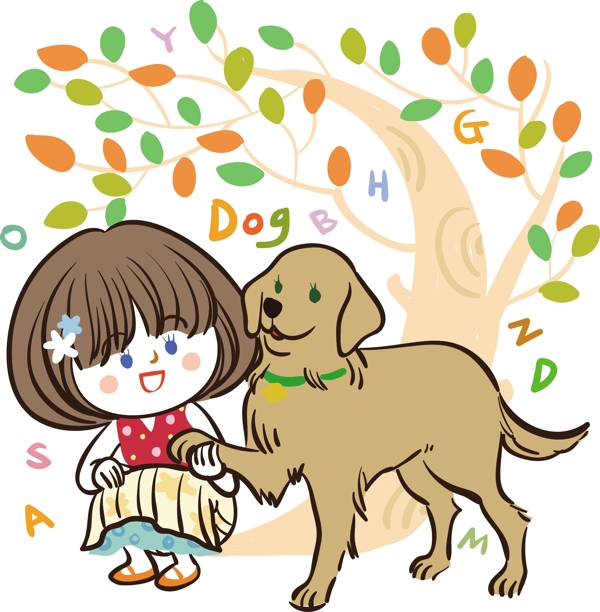 孩子與小狗