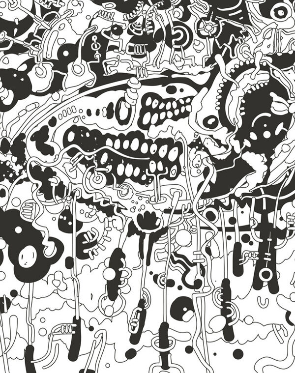 位圖色彩黑白色插畫抽象免費素材