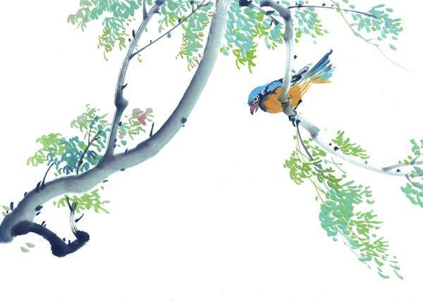 國(guó)畫樹枝圖片