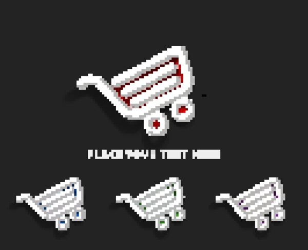 精致購(gòu)物車(chē)圖標(biāo)矢量