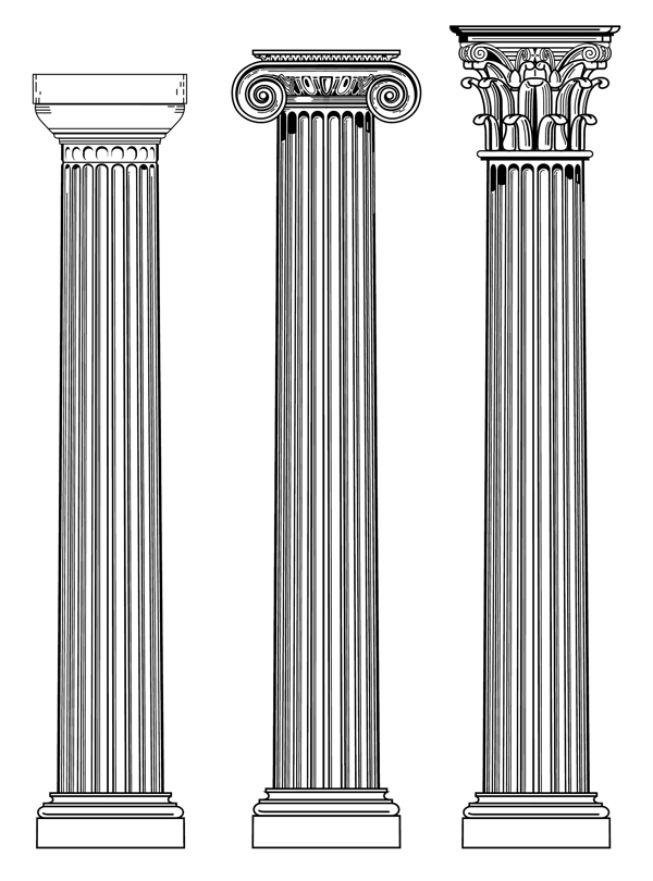 欧式柱子建筑花纹素材设计
