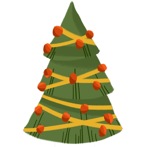 圣诞树卡通绿色设计