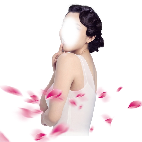 女子花瓣玫瑰花瓣素材