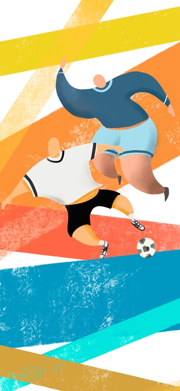原创世界杯夏日足球插画