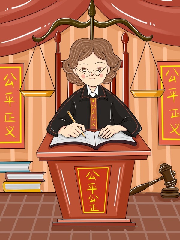 原創(chuàng)世界社會(huì)公正日卡通插畫(huà)