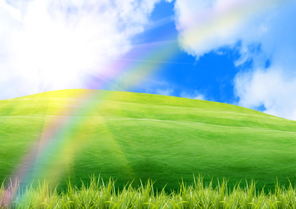 草原与彩虹图片素材