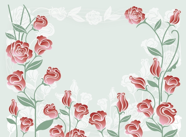 玫瑰花牡丹花装饰画背景墙