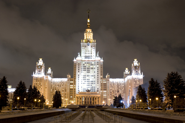 莫斯科东欧城堡夜景图片