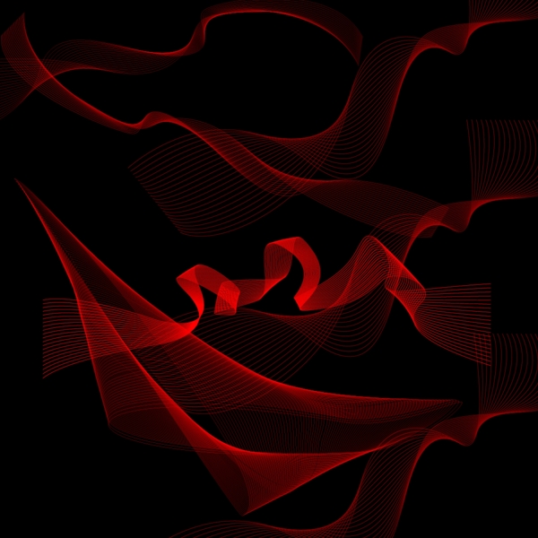各种曲线梦幻曲线黑背景ps分层曲线集合柔软曲线红色曲线波浪式曲线