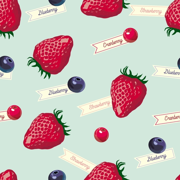 草莓蓝莓平铺图