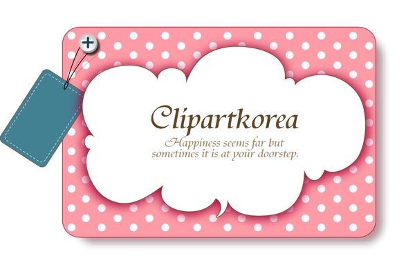 粉红卡通云朵图案卡片素材