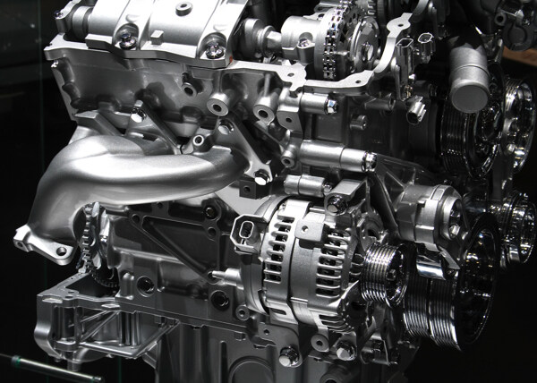 银色汽车引擎器材素材图图片