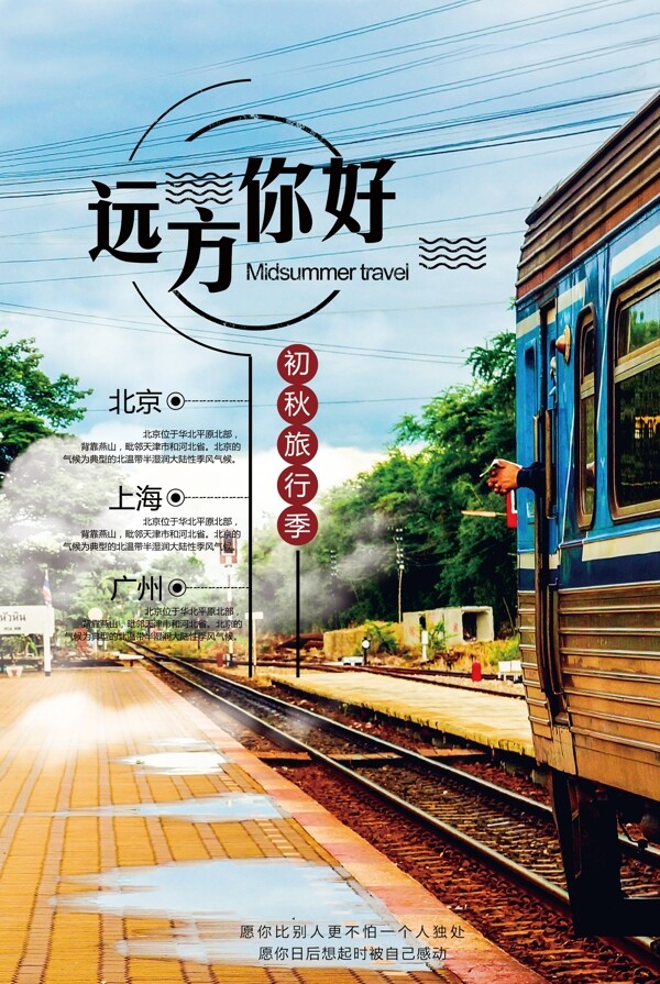 清新文艺励志青春旅游海报