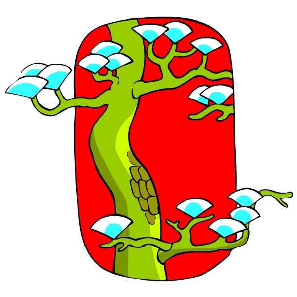 樹木古典插畫