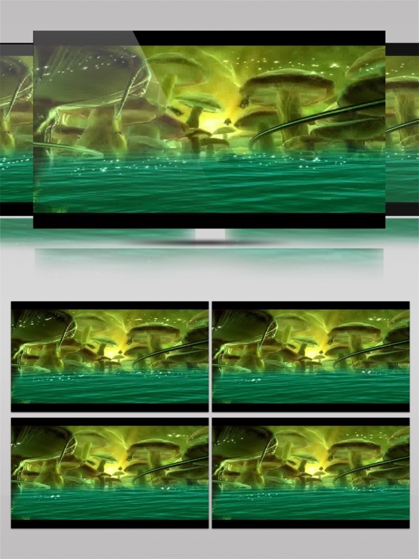 绿色光束蘑菇高清视频素材