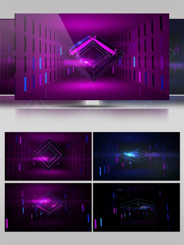 紫色光走廊动态视频素材