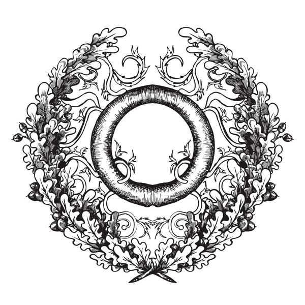 舊貨花卉幀矢量插畫(huà)