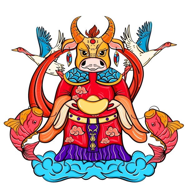 春節(jié)動漫牛形象圖片