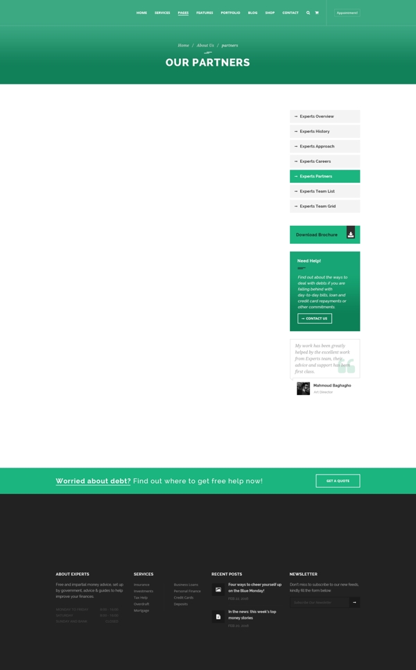 合作的页面网页界面PSD模板