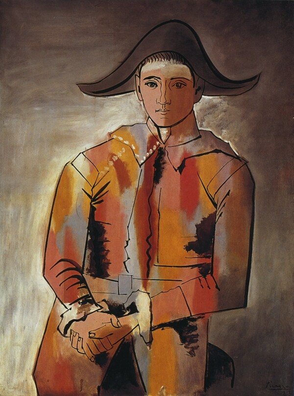 1923Arlequinleainscrois淇JacintoSalvado西班牙画家巴勃罗毕加索抽象油画人物人体油画装饰画
