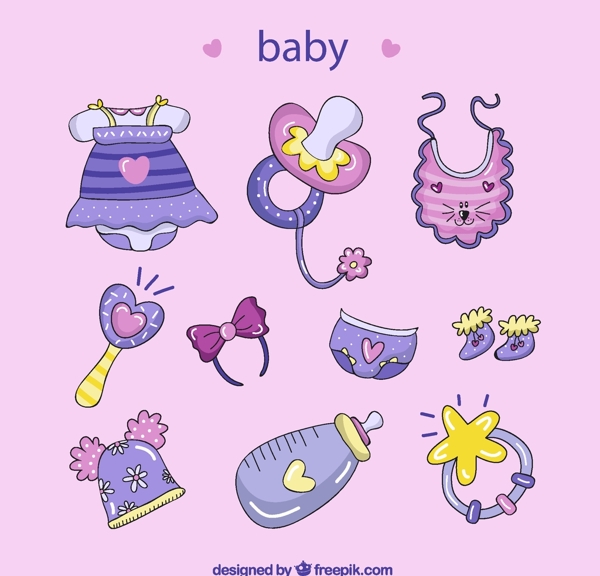 紫色婴儿用品图片