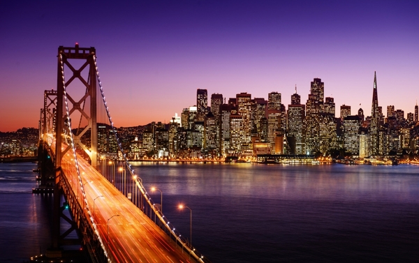 旧金山大桥夜景图片